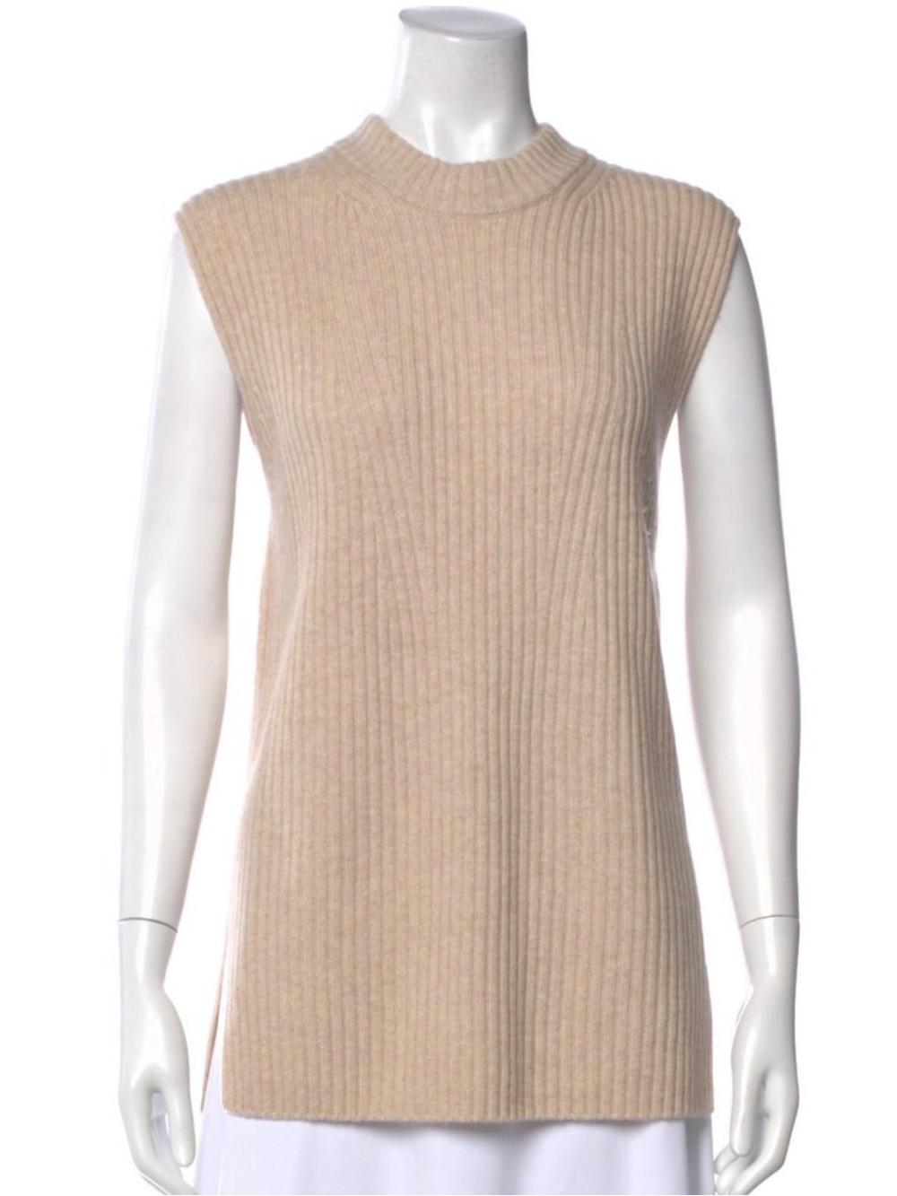 Vince Cashmere Sleeveless Tank Top in Beige